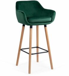 CHAIRS-ON Scaune de bar și insulă bucătărie catifea și lemn ABS 1271