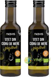 NIAVIS Pachet Otet din Cidru de Mere Nefiltrat Ecologic/Bio 250ml+250ml