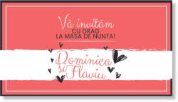 Personal Card invitație masa festivă - Inimă Selectați cantitatea: 11 buc - 30 buc
