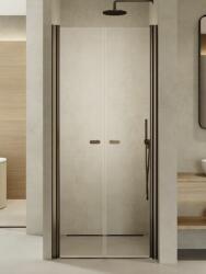 NEW TRENDY New Soleo Gunmetal Brushed uși de duș 110 cm înclinabilă grafit periat/sticlă transparentă D-0536A (D0536A)