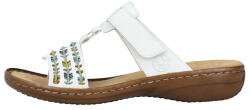 RIEKER Papuci dama, Rieker, 60867-80-Alb, casual, piele ecologica, cu talpa joasa, alb (Marime: 36)
