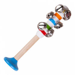 Bigjigs Toys kézi Csíkos csilingelő 1 db kék (BJ931-1-BM)