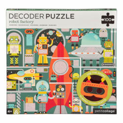 Petit Collage Puzzle robotok 3D szemüveggel 100 db (PTC332)