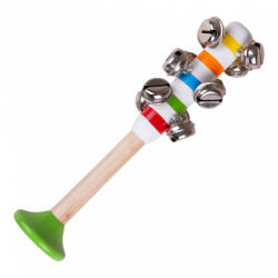 Bigjigs Toys kézi Csíkos csilingelő 1 db zöld (BJ931-1-BZ)