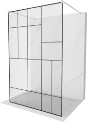 Mexen Kioto, Walk-In zuhany paraván 110 x 200 cm, 8 mm üveg fekete mintás, csiszolt acél profil, 800-110-002-97-78 (800-110-002-97-78)
