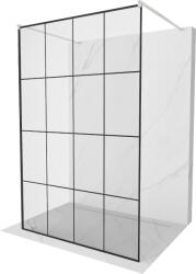 Mexen Kioto, Walk-In zuhanyparaván 140 x 200 cm, 8 mm üveg fekete mintás, csiszolt acél profil, 800-140-002-97-77 (800-140-002-97-77)