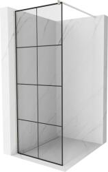 Mexen Kioto, Walk-In zuhany paraván 80 x 200 cm, 8 mm átlátszó üveg fekete mintás, csiszolt acél profil, 800-080-101-97-77 (800-080-101-97-77)