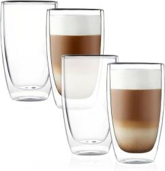 KRASINO Set 4 pahare Krasino Selory, pereti dubli, sticla termorezistenta, 380 ml, 14 x 8 cm Pahar