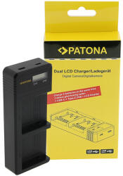 Patona Încărcător USB dublu LCD PATONA f. JVC BN-VC296G BN-VC298G GY-HC500 HY-HC550 icl. Cablu USB-C (PT-1712)