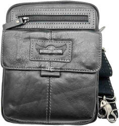  Borseta de Umar din piele naturala pentru Barbati Ruff Ryder, 22.5 X 18 X 5.5 cm, Negru