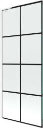 Mexen Next L, 1 szárnyas kádparaván 80 x 150 cm, 6mm átlátszó üveg-fekete mintás, fehér profil, 895-080-000-03-77-20 (895-080-000-03-77-20)