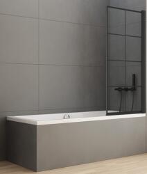 New Trendy New Soleo Black zuhanyparaván 90 cm egyrészes fekete matt/mintás üveg P-0048