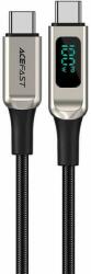 ACEFAST C6-03 LED Display USB-C to USB-C Cable 100W - здрав кабел с LED дисплей и въжена оплетка с бързо зареждане за устройства с USB-C порт (200 см) (черен)