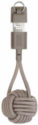 Native Union Key Lightning Cable - здрав плетен кабел, тип ключодържател с Lightning за Apple устройства (кафяв)