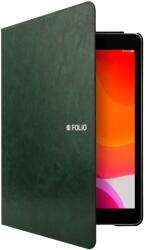 SwitchEasy CoverBuddy Folio Case - кожен кейс с поставка и отделение за Apple Pencil за iPad 7 (2019), iPad 8 (2020) (тъмнозелен)