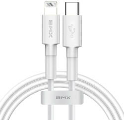 Baseus BMX Mini USB-C to Lightning Cable PD 18W - MFI сертифициран USB-C към Lightning кабел за Apple устройства с Lightning порт (120 см) (бял)