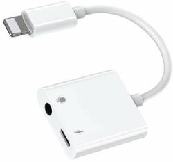 JOYROOM Audio Converter Lightning to Lightning and 3.5mm Aux - Lightning адаптер към 3.5 аудио изход и Lightning изход (6.5см) (бял)