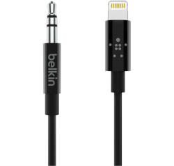 Belkin Lightning to 3.5mm Cable - сертифициран аудио кабел от Lightning към 3.5 мм. (0.9м) (черен)
