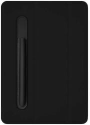 Macally Stand Pen Case - полиуретанов калъф и поставка с отделение за Apple Pencil за iPad 7 (2019), iPad 8 (2020) (черен)
