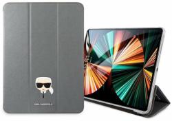 KARL LAGERFELD Saffiano Head Folio Case - дизайнерски кожен кейс с поставка за iPad Pro 12.9 M1 (2021) (сребрист)