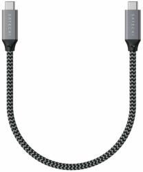 Satechi USB4 USB-C to USB-C Cable, 8K, 100W, 40Gbps - здрав USB4 кабел с въжена оплетка за устройства с USB-C порт (25 см) (черен)