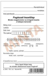 Nyomell A. 3510-153 FOGÁSZATI KEZELŐLAP, 150 G/M2 OFSZET KARTON, 86x136 MM, 1+1 SZÍN (22128)
