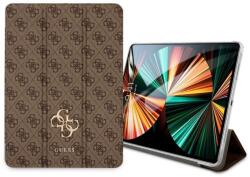 GUESS 4G Folio Cover - дизайнерски кожен кейс и поставка за iPad Pro 12.9 M1 (2021) (кафяв)