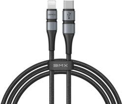 Baseus BMX Double-Deck USB-C to Lightning Cable PD 18W - MFI сертифициран USB-C към Lightning кабел за Apple устройства с Lightning порт (180 см) (черен)
