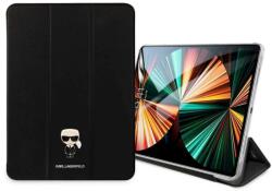 KARL LAGERFELD Saffiano Karl Metal Logo Folio Case - дизайнерски кожен кейс с поставка за iPad Pro 11 (2021), iPad Pro 11 (2020), iPad Pro 11 (2018) (черен)