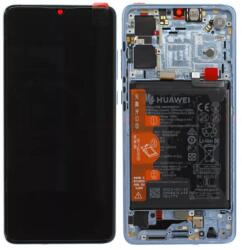 Huawei P30 (2019) Előlap Keret+LCD Kijelző+Érintőpanel+Akkumulátor, Fehér (gyári, A Grade direct from Huawei service pack, 02354KUB)