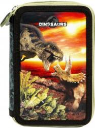 DERFORM Penar școlar echipat Derform Dinosaur 18 - Cu 2 fermoare (PWDDN18) Penar