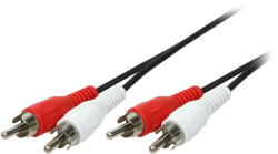 LogiLink Audiokábel, 2x RCA/M - 2x RCA/M, fekete, 5 m