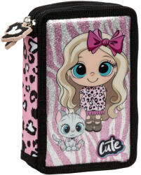DERFORM Penar școlar echipat Derform Best Friends 10 - Cu 2 fermoare (95544) Penar