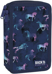 DERFORM Penar școlar echipat Derform BackUp - Horses, 2 fermoare (88775) Penar