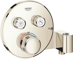 GROHE Grohtherm SmartControl Termosztát falsík mögötti telepítéshez, 2 fogyasztóra és beépített zuhanytartóval, polírozott nikkel 29120BE0 (29120BE0)