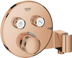 GROHE Grohtherm SmartControl Termosztát falsík mögötti telepítéshez, 2 fogyasztóra és beépített zuhanytartóval, rózsa arany 29120DA0 (29120DA0)