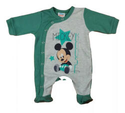  ABR Hosszú ujjú elől patentos pamut rugi - Szürke-Zöld - Mickey egér (50)