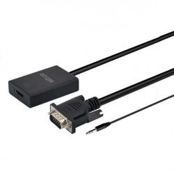 Astrum DA510 VGA + Audio - HDMI adapter fekete (aktív) - extratelgsm