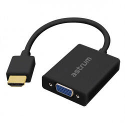 Astrum DA450 HDMI - VGA + Audio Converter adapter fekete (aktív)