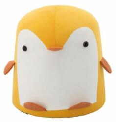 Chomik Taburet pentru copii, model pinguin, textil, lemn, galben si alb, max 50 kg, 28x34 cm, Chomik GartenVIP DiyLine (PHO8830)