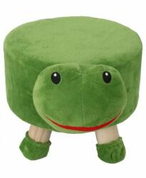 Chomik Taburet pentru copii, rotund, model broasca testoasa, textil, lemn, verde, max 50 kg, 28x25 cm, Chomik GartenVIP DiyLine (PHO8878)