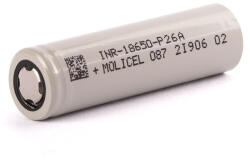 MOLICEL P26A INR-18650-P26A 3.7V 2600mAh Li-ion ipari cella akku/akkumulátor (INR18650P26A)
