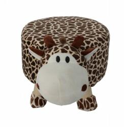 Chomik Taburet pentru copii, rotund, model girafa, textil, lemn, max 50 kg, 28x25 cm, Chomik GartenVIP DiyLine (PHO8885)