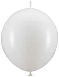 PartyDeco S. r. o Latex lufi, fehér, Linking, 33cm-es, 20 db