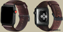 FeiFan Bőr óraszíj Apple Watch órához 42/44/45/49 mm FeiFan Cortex - Bordó (IWBF402)