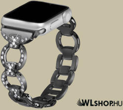 FeiFan Fém köves óraszíj Apple Watch órához 38/40/41 mm FeiFan Diamond - Fekete (IWFD301)