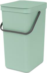 Brabantia Sort & Go konyhai szemetes felnyitható fedéllel, fogantyúval szelektív és komposzt gyűjtéséhez, 16L - D méret, jáde zöld - 211867 (211867)