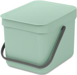 Brabantia Sort & Go konyhai szemetes felnyitható fedéllel, fogantyúval szelektív és komposzt gyűjtéséhez, 6L - S méret, jáde zöld - 211768 (211768)