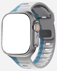 iprofix Apple Watch 42/ 44/ 45/ 46 /49 mm szilikon szíj - szürke-kék (ipro-589642)