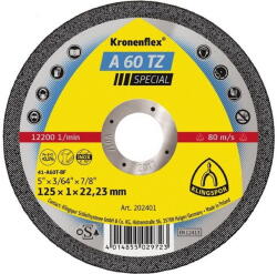 Klingspor vágókorong 115x1, 0x22, 23 - A 60 TZ Special (202400) - profimax